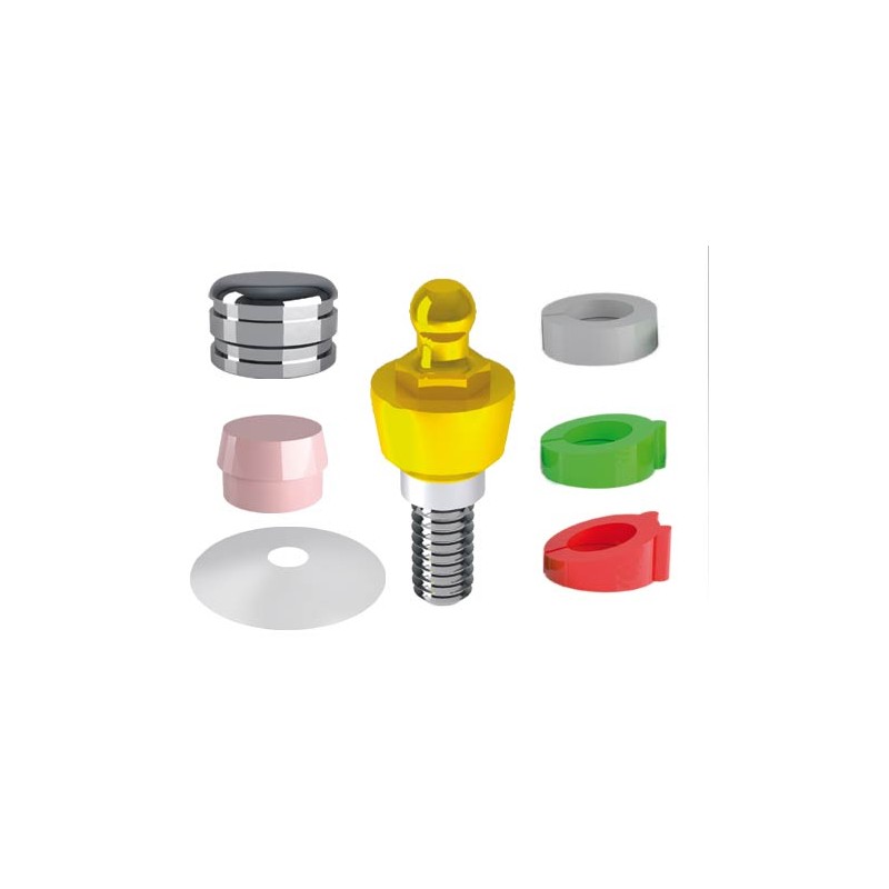 KIT SPHERO BLOCK TAILLE MICRO AVEC REVETEMENT TiN (sur mesure) RHEIN'83 ATTACHEMENT DENTAIRE PILIER POUR IMPLANT EQUATOR LOCATOR