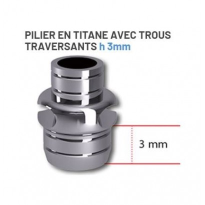 MTB30FP - 1 PILIER EN TITANE AVEC TROUS LATÉRALES POUR PROVISIOIRES RENFORCÉS À FIL h3mm (DISPONIBLE UNIQUEMENT AVEC Ø 4,0mm)